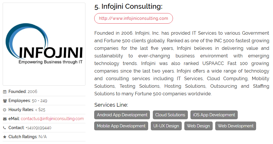 Infojini as One of the Top App Development Companies in Maryland