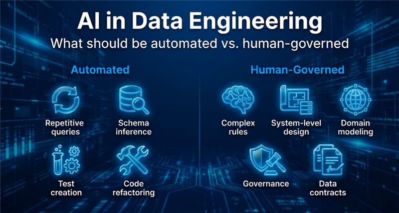 Comparison of automated tasks and human-governed tasks in data engineering